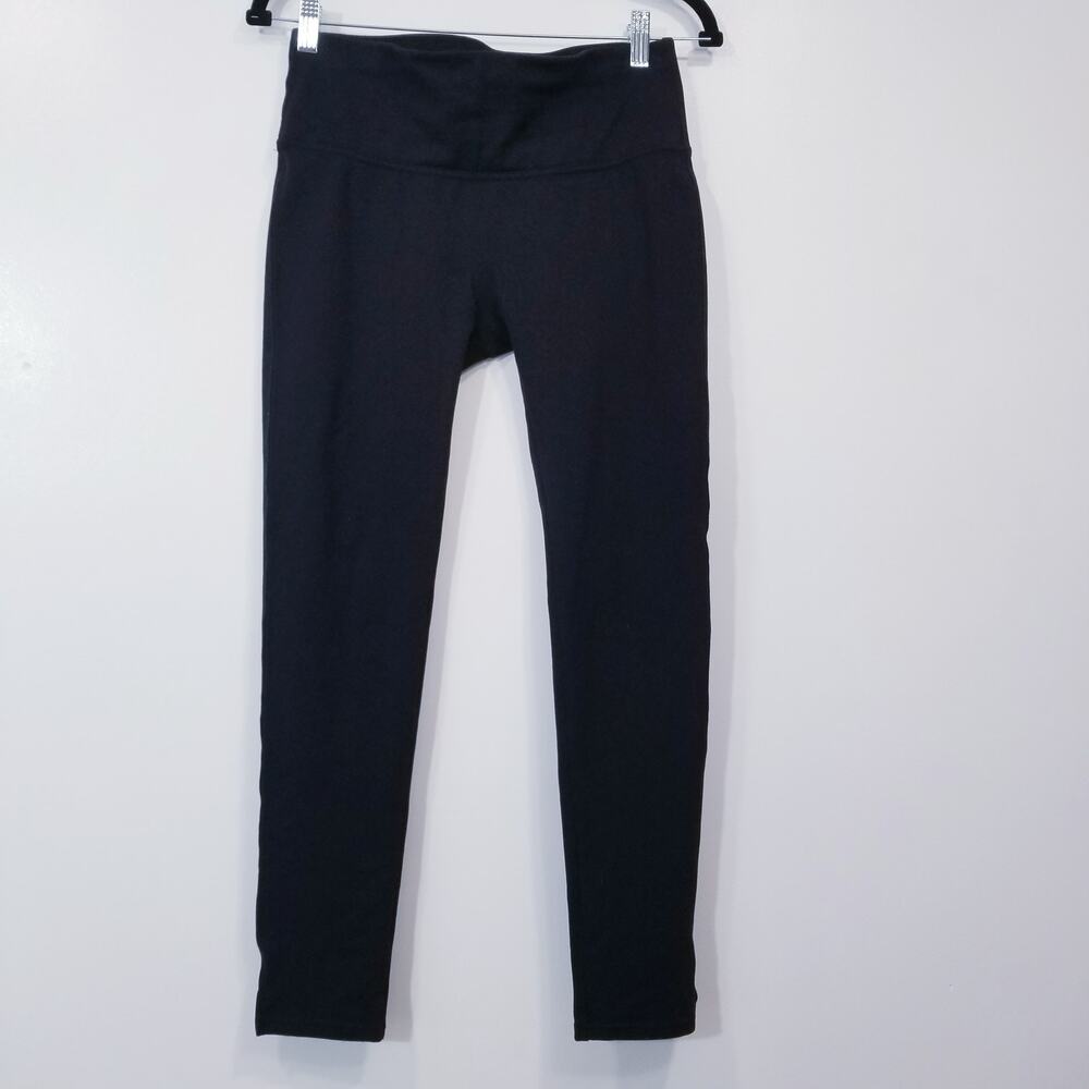 SPANX Black Leggings Slits Yoga Activewear